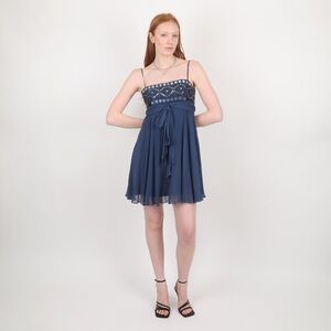 BCBGMaxAzria Blue Cocktail Sequin Dress